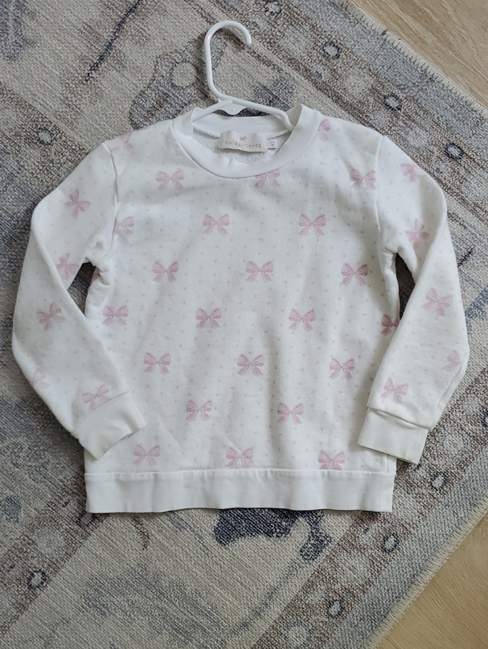 Sal & Pimenta Girls Pink Bow Sweatshirt Top Sz4T